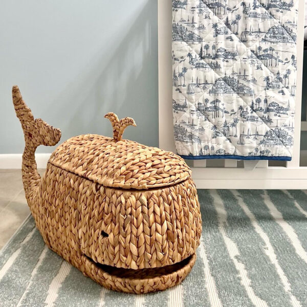 Whale Woven Floor Storage Basket