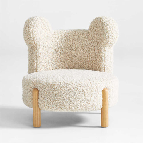 Sherpa Cream White Bear Kids Play Chair