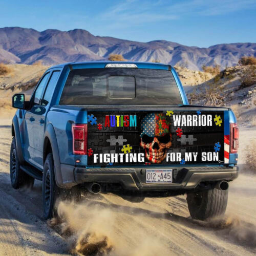 Autism Awareness American Warrior truck Tailgate Decal Sticker Wrap - Zarden