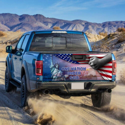 American Truck Tailgate Decal Sticker Wrap One Nation Under God - Zarden