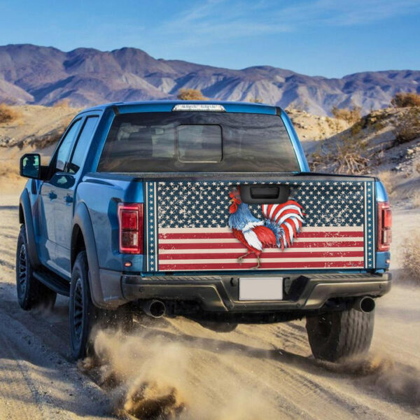 America Rooster truck Tailgate Decal Sticker Wrap - Zarden