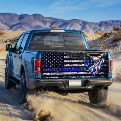 Back The Blue American Eagle truck Tailgate Decal Sticker Wrap - Zarden