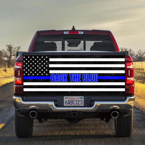 Back The Blue truck Tailgate Decal Sticker Wrap - Zarden