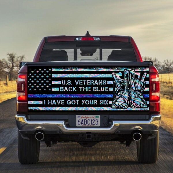 U.s. Veteran Back The Blue truck Tailgate Decal Sticker Wrap Mother's Day Father's Day Camping Hunting Wrap Decals For Trucks - Zarden