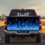 Blue Flame Graphic Art Tailgate Wrap Decal Tailgate Sticker For Trucks - Zarden