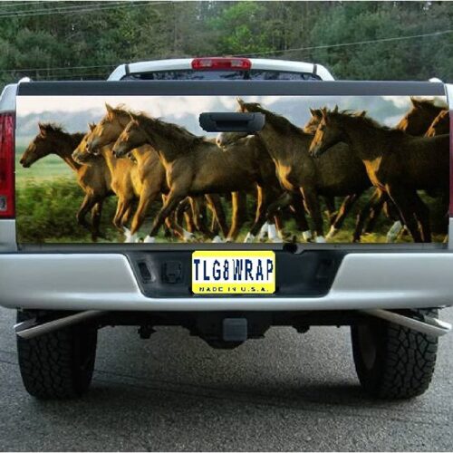 Horse Horses Vinyl Graphic Truck Tailgate Wrap American Flag Funny Black Flag Stickers For Vehicles - Zarden