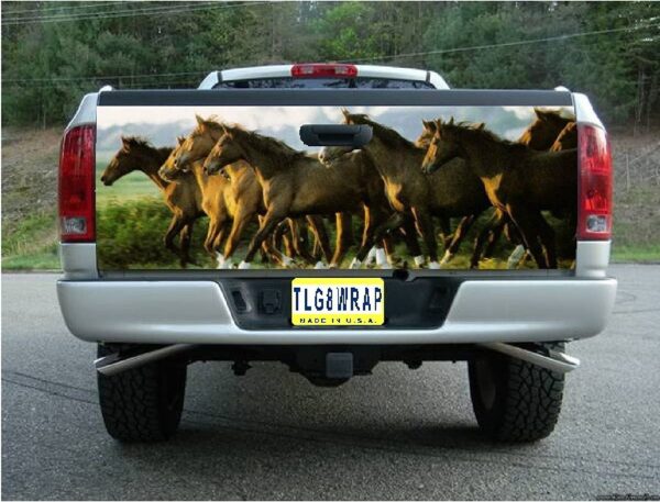 Horse Horses Vinyl Graphic Truck Tailgate Wrap American Flag Funny Black Flag Stickers For Vehicles - Zarden