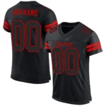 Custom Black Black-Red Mesh Football Jersey - Zarden