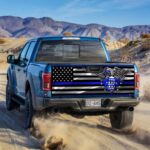 Thin Blue Line truck Tailgate Decal Sticker Wrap Tailgate Wrap Decals For Trucks - Zarden